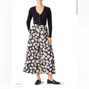 Proenza Schouler Black and Cream Floral pants